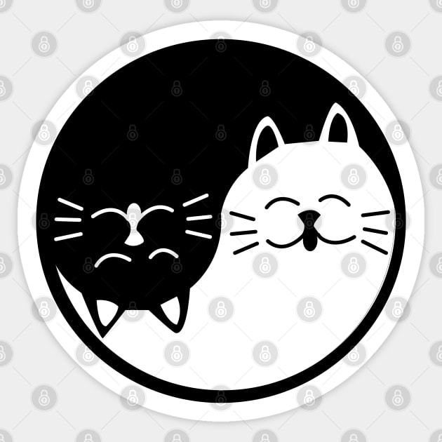 Cat Yin Yang Sticker by DickinsonDesign